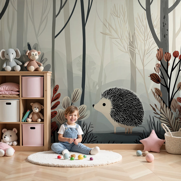 Kids room wallpaper | Ježek v kouzelném lese