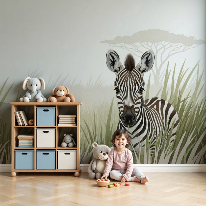 Tapety dla dzieci | Młody zebra na sawannie