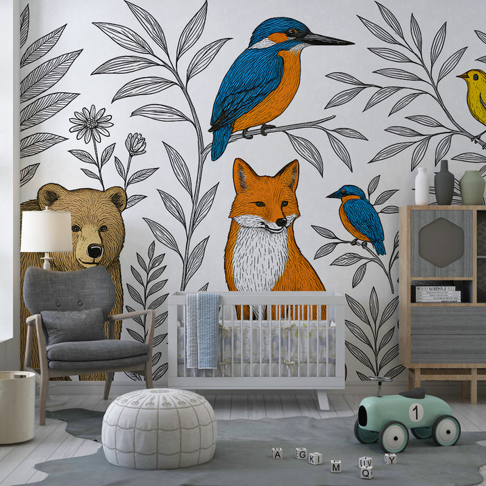 Papel de parede criança | Lindos animais da floresta e natureza selvagem