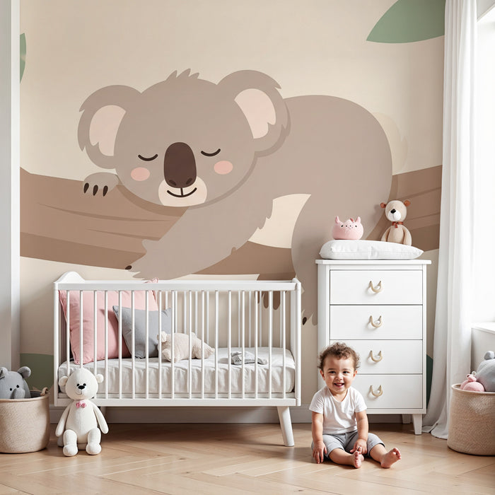 Papel de parede criança | Koala a dormir num ramo