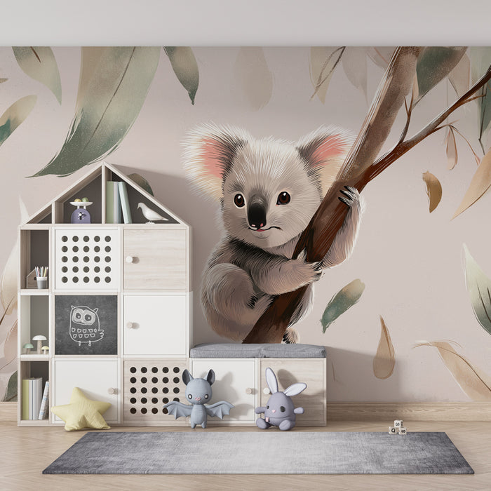 Gyerekszoba tapéta | Aranyos koala a természetben