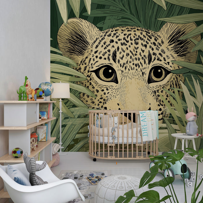 Papier de parede dječja soba | Skriveni leopard u džungli
