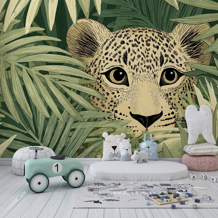 Papier de parede dječja soba | Skriveni leopard u džungli