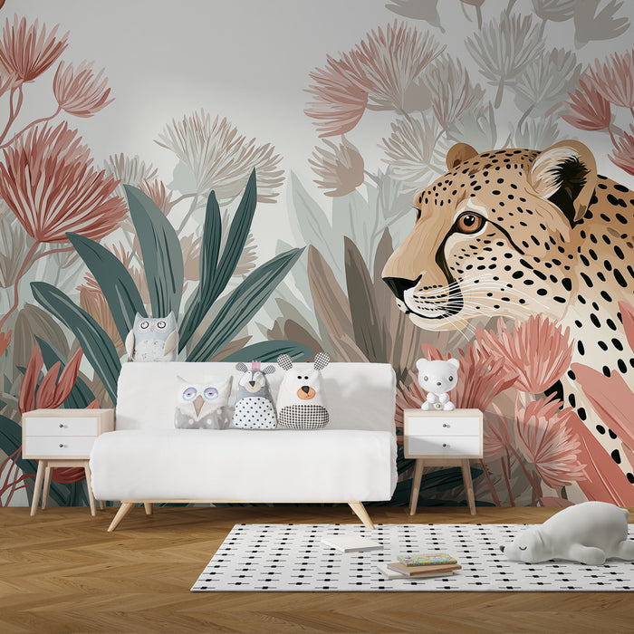 Dječja soba tapeta | Veličanstveni leopard u džungli