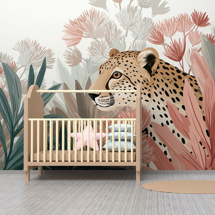 Dječja soba tapeta | Veličanstveni leopard u džungli