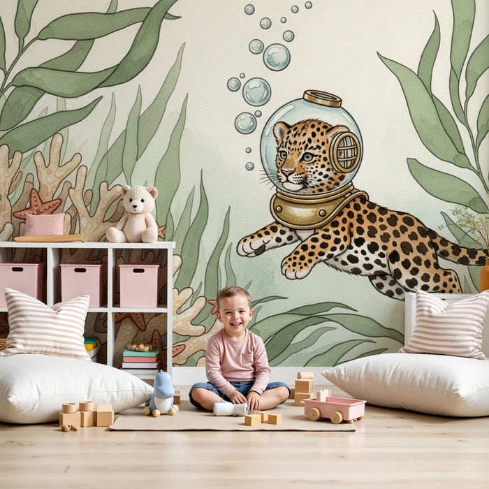 Tapet barnerom | Undervanns leopard eventyrer