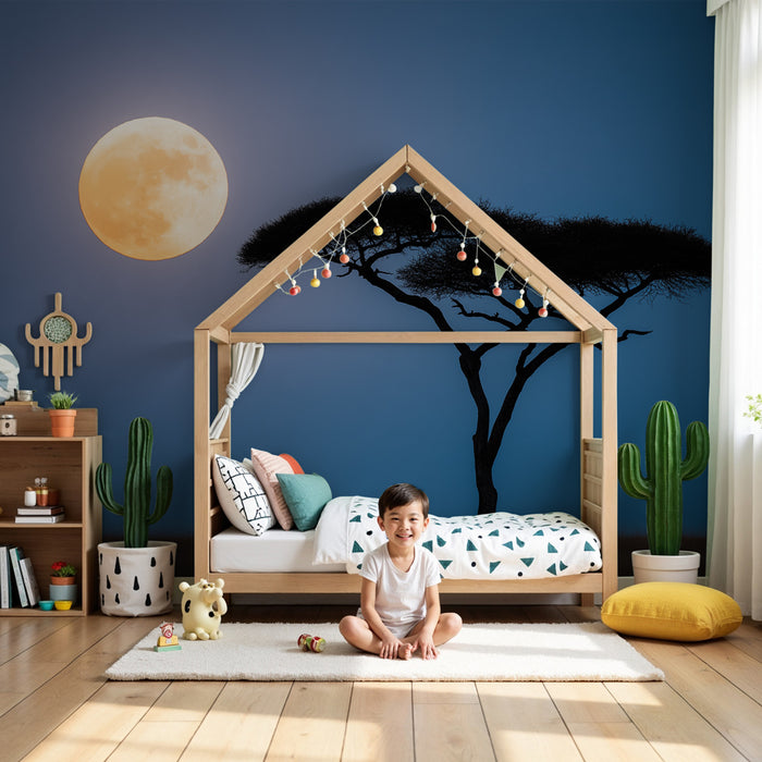 Kids room wallpaper | Salapärane kuu ja akaatsia