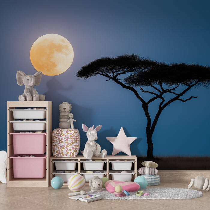 Kids room wallpaper | Salapärane kuu ja akaatsia