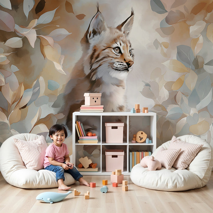 Papier peint chambre enfant | Mélézit Loutre au milieu des feuillages