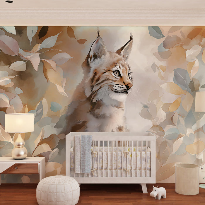 Kids room wallpaper | Mélézit Otter keset lehtiümbrustusi