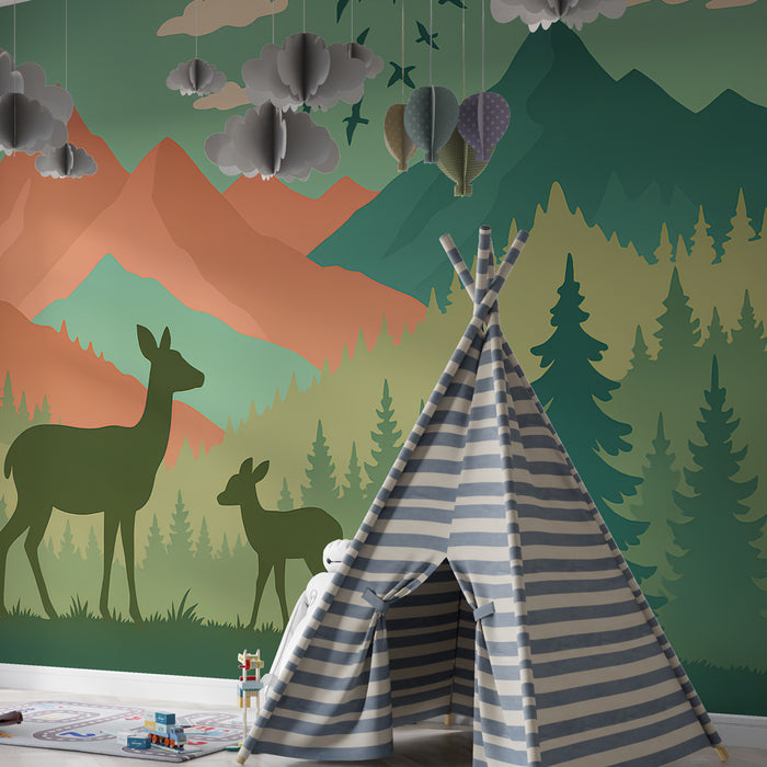 Detská izba tapeta | Matka a lan v prírode