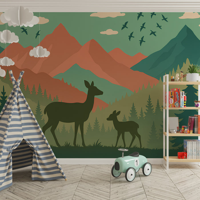 Detská izba tapeta | Matka a lan v prírode