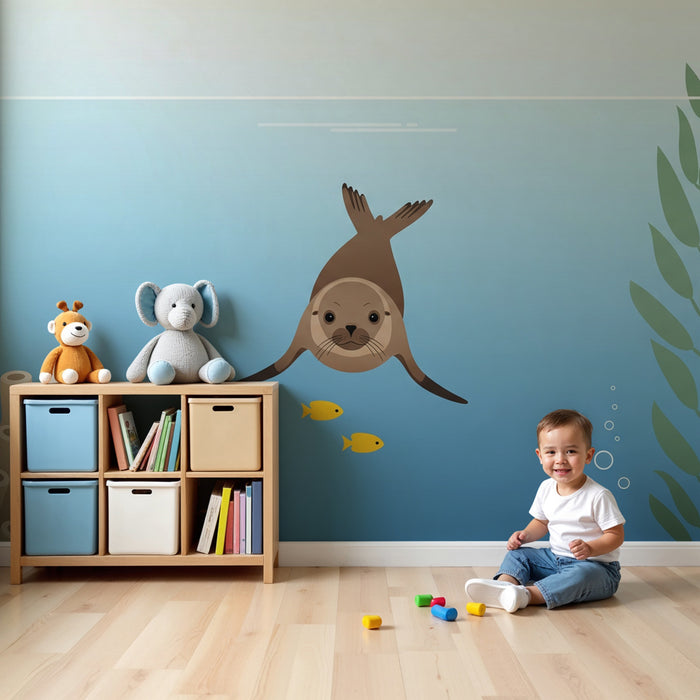Kids room wallpaper | Mermaids and aquatic creatures
