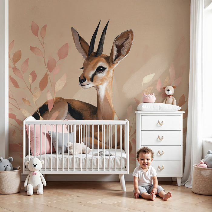 Papel pintado infantil | Linda gacela suave