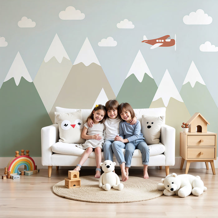 Kids room wallpaper | Rahu tekitavad mäed ja pilved