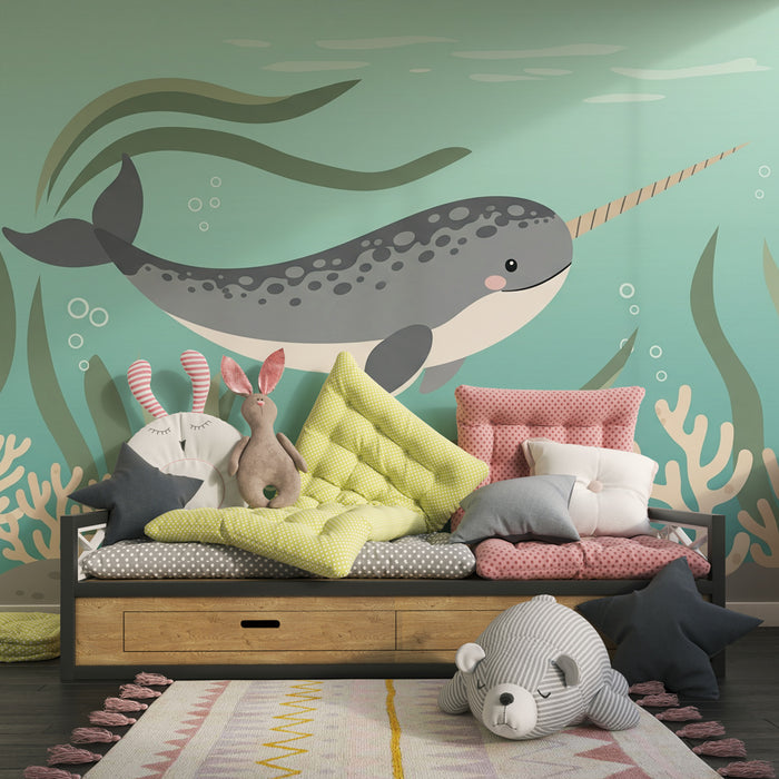 Detská izba tapeta | Narval v oceáne