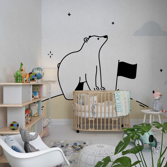 Carta da parati bambini | Orso polare e avventura all'aperto