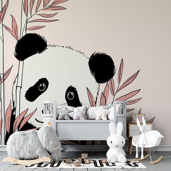 Papier de parede dječje sobe | Sladak panda i nježna atmosfera