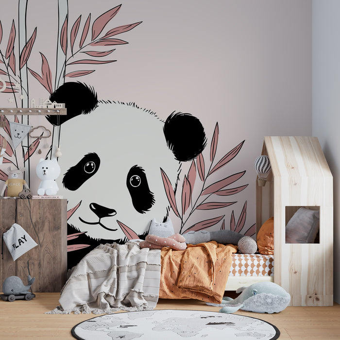 Papier de parede dječje sobe | Sladak panda i nježna atmosfera