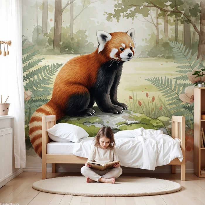 Papier peint chambre enfant | Panda roux dans la nature