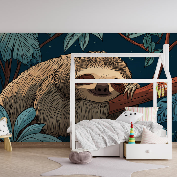 Papel de parede criança | Preguiçoso sonhador na selva