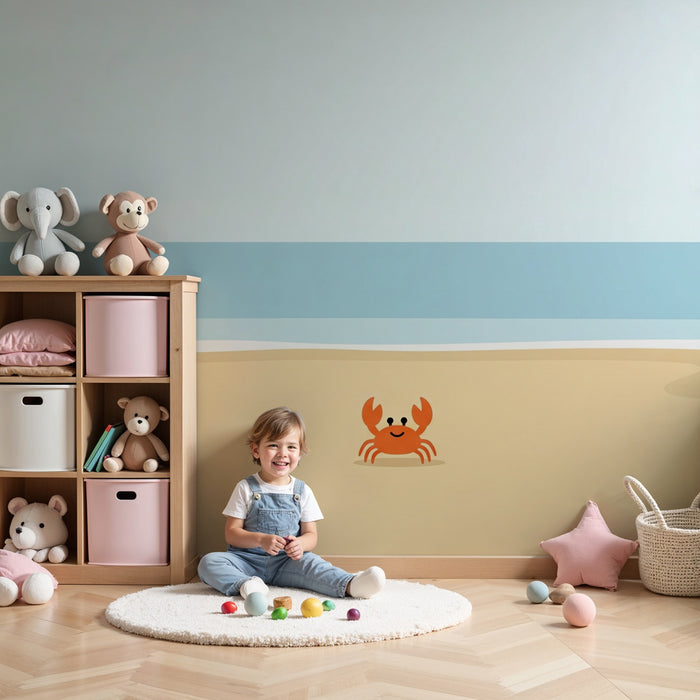 Kids room wallpaper | Little crab on the beach