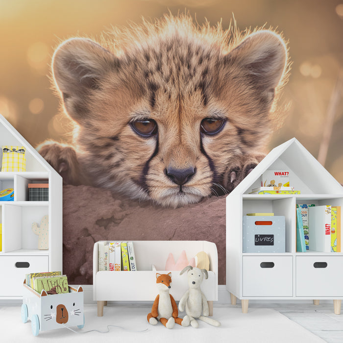 Kids room wallpaper | Väike mänguline gepard savannis