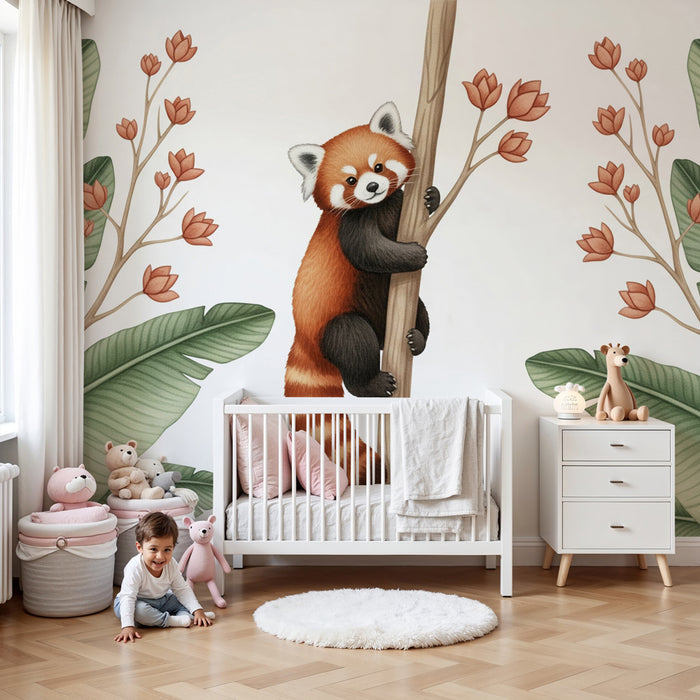 Tapety dla dzieci | Mały rude panda eksplorujący dżunglę