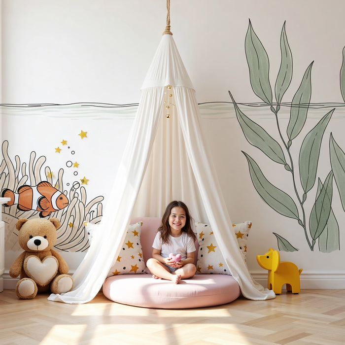 Papel pintado infantil | Pez payaso y arrecifes de coral
