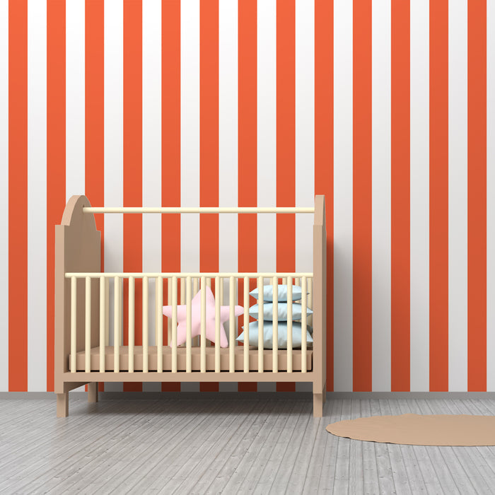 Barntapet | Orange och vita ränder