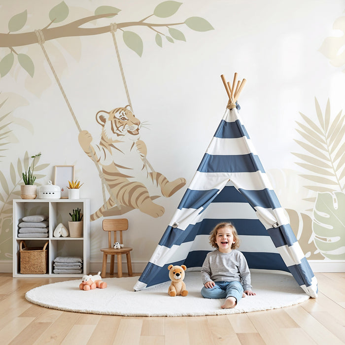 Kids room wallpaper | Šibalský tygr na houpačce