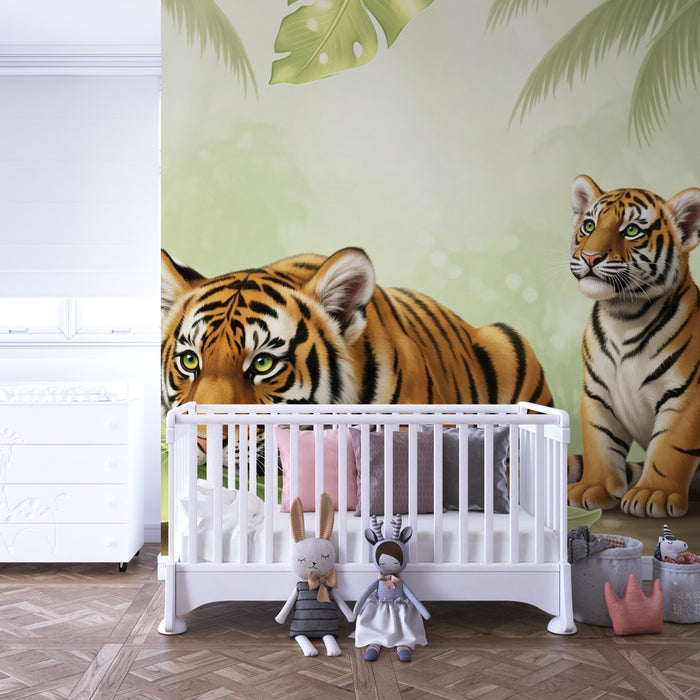 Kinderkamer behang | Majestueuze tijgers en weelderige jungle