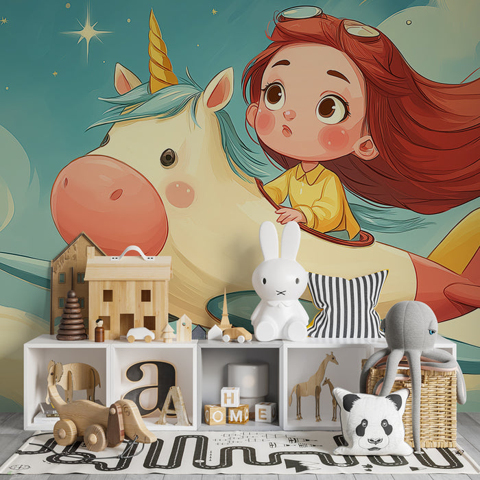 Papel de parede criança | Călătorie magică cu un unicorn