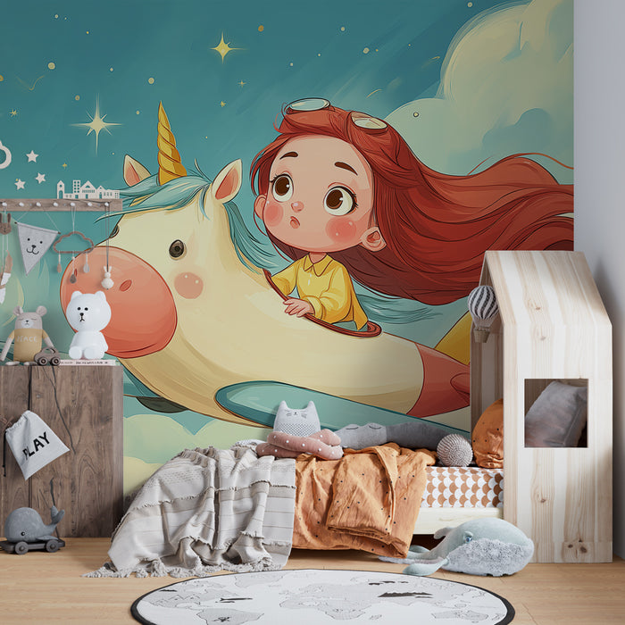 Papel de parede criança | Călătorie magică cu un unicorn