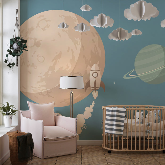 Kinderkamer behang | Ruimtereizen en planeten