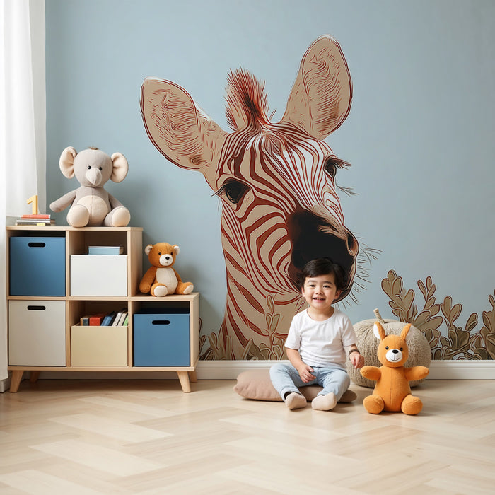 Dětská tapeta | Zebra s hravými pruhy