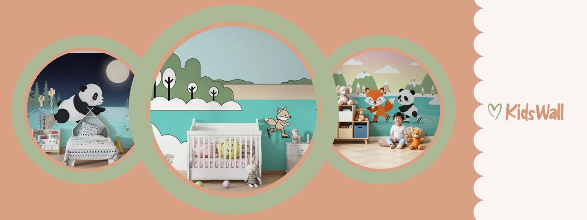 décoration chambre enfant papier peint patinoire