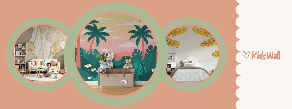papier peint jungle ou ginkgo pour chambre enfant