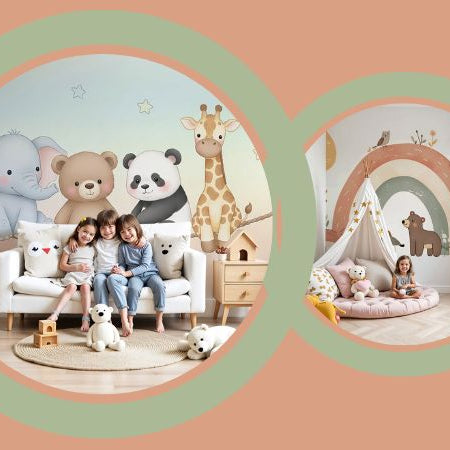 papier peint ours chambre enfant moderne