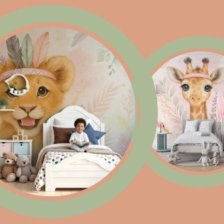 papier peint plume redécorer chambre enfant