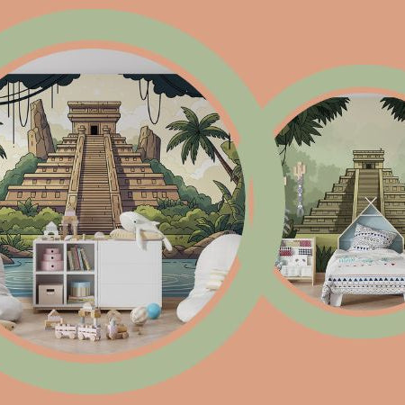 papier peint ruines aztèques et mayas chambre enfant