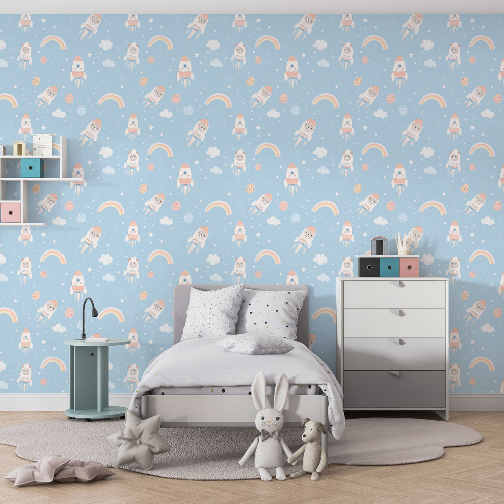 Papier peint bleu