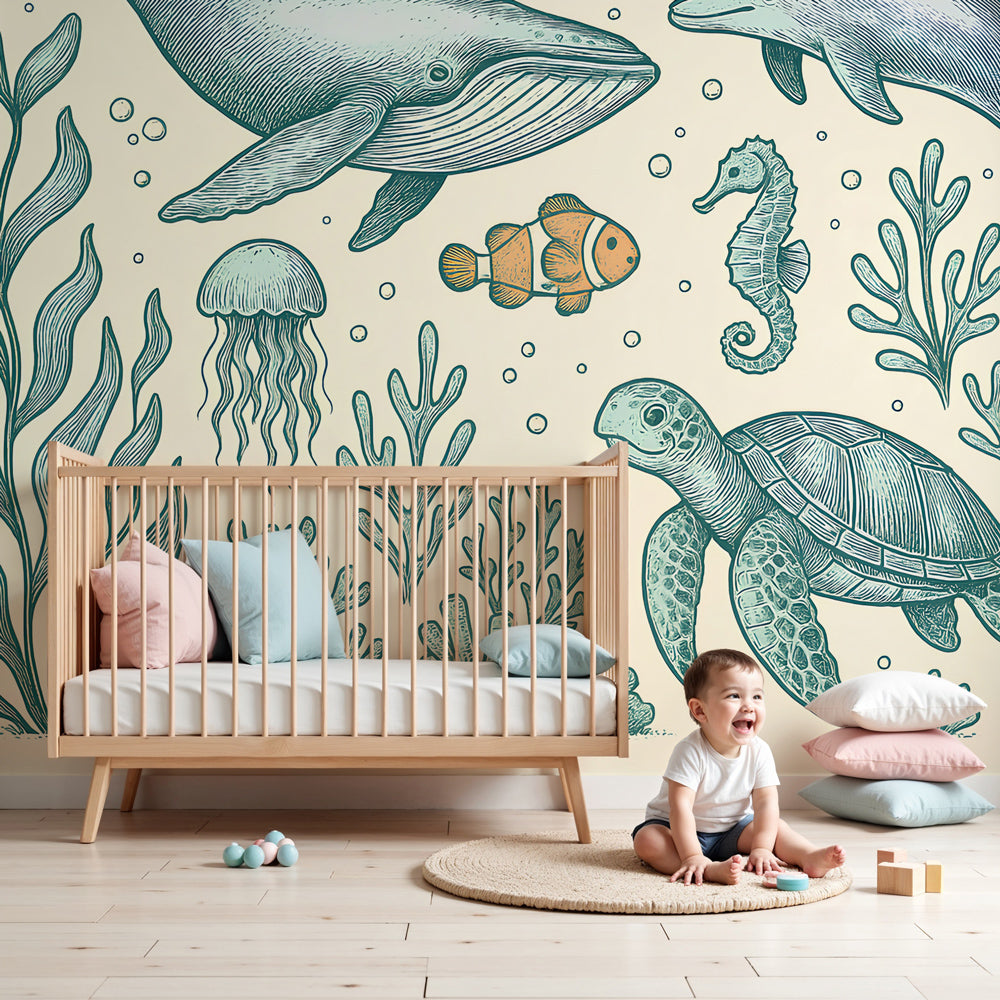 Papier peint animaux marins