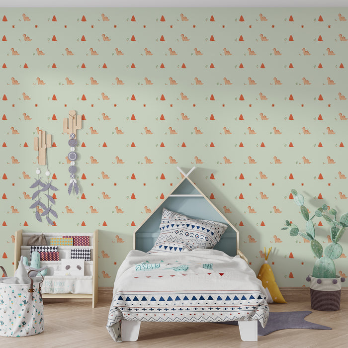 Kinderzimmer Tapete mit Mustern | Niedliche kleine Kreaturen und bunte Formen