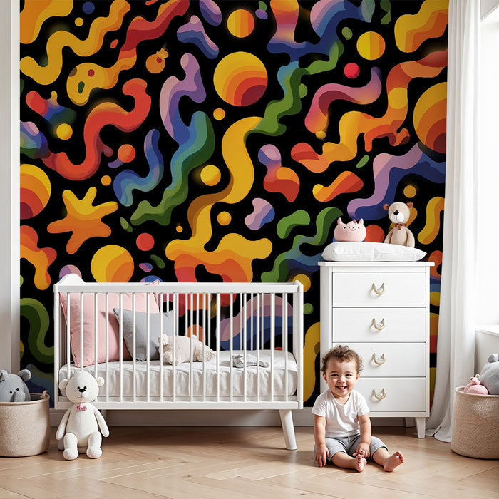 Tapet za detska staia | Tsvetna i dinamichna abstraktsiia