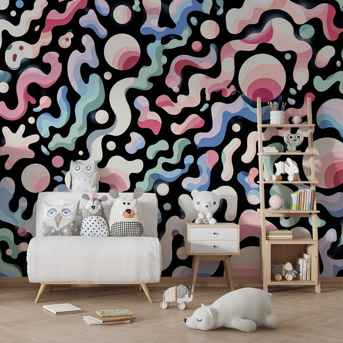Barntapet | Färgstark abstrakt virvel