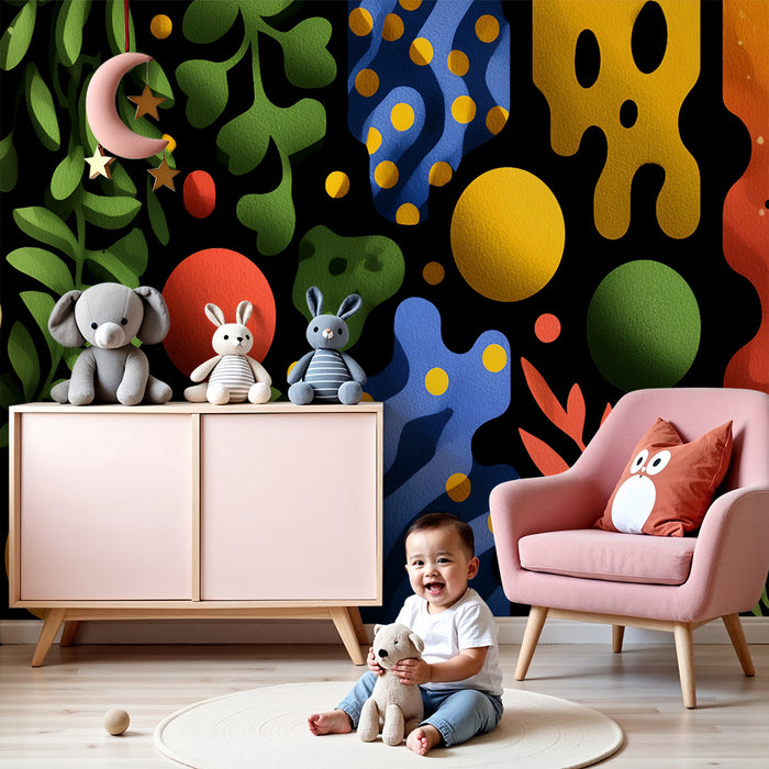 Kids room wallpaper | Väga värvilised geomeetrilised kujundid