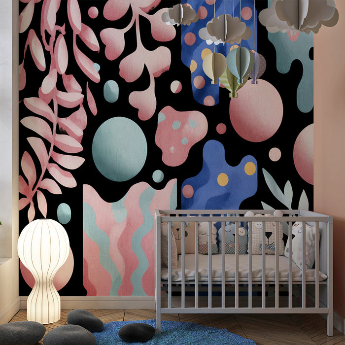 Lastenhuoneen tapetti | Abstraktit muodot ja pastellivärit