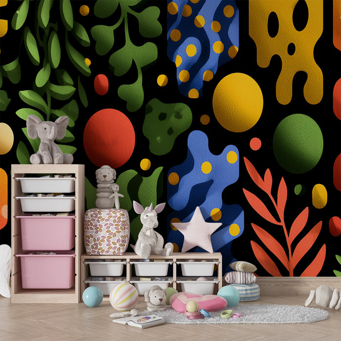 Kids room wallpaper | Väga värvilised geomeetrilised kujundid