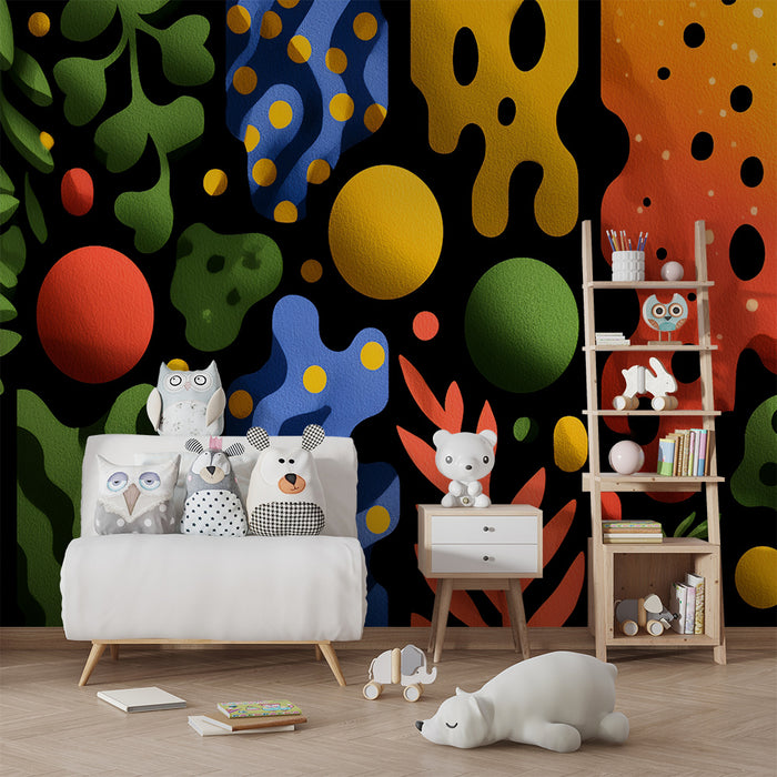 Kids room wallpaper | Väga värvilised geomeetrilised kujundid